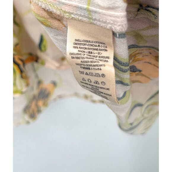 Free People Bella White and Yellow Floral Bell Sleeve Boho Tunic Swing Blouse XS - Picture 3 of 5